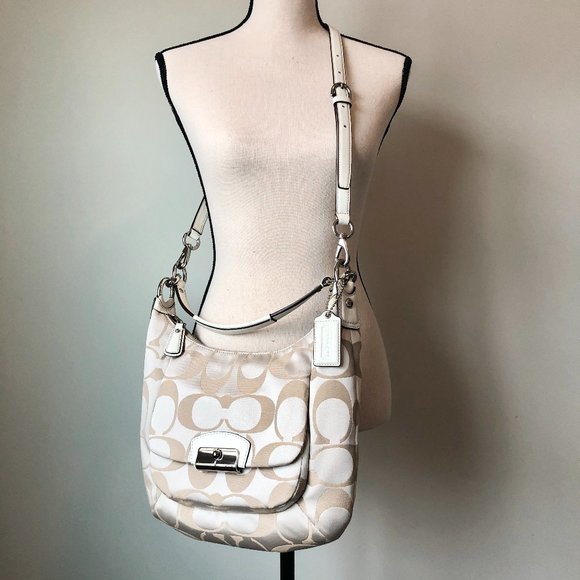 Coach Handbags - LIKE NEW! Coach | Winter White Kristin Signature Hobo Crossbody
